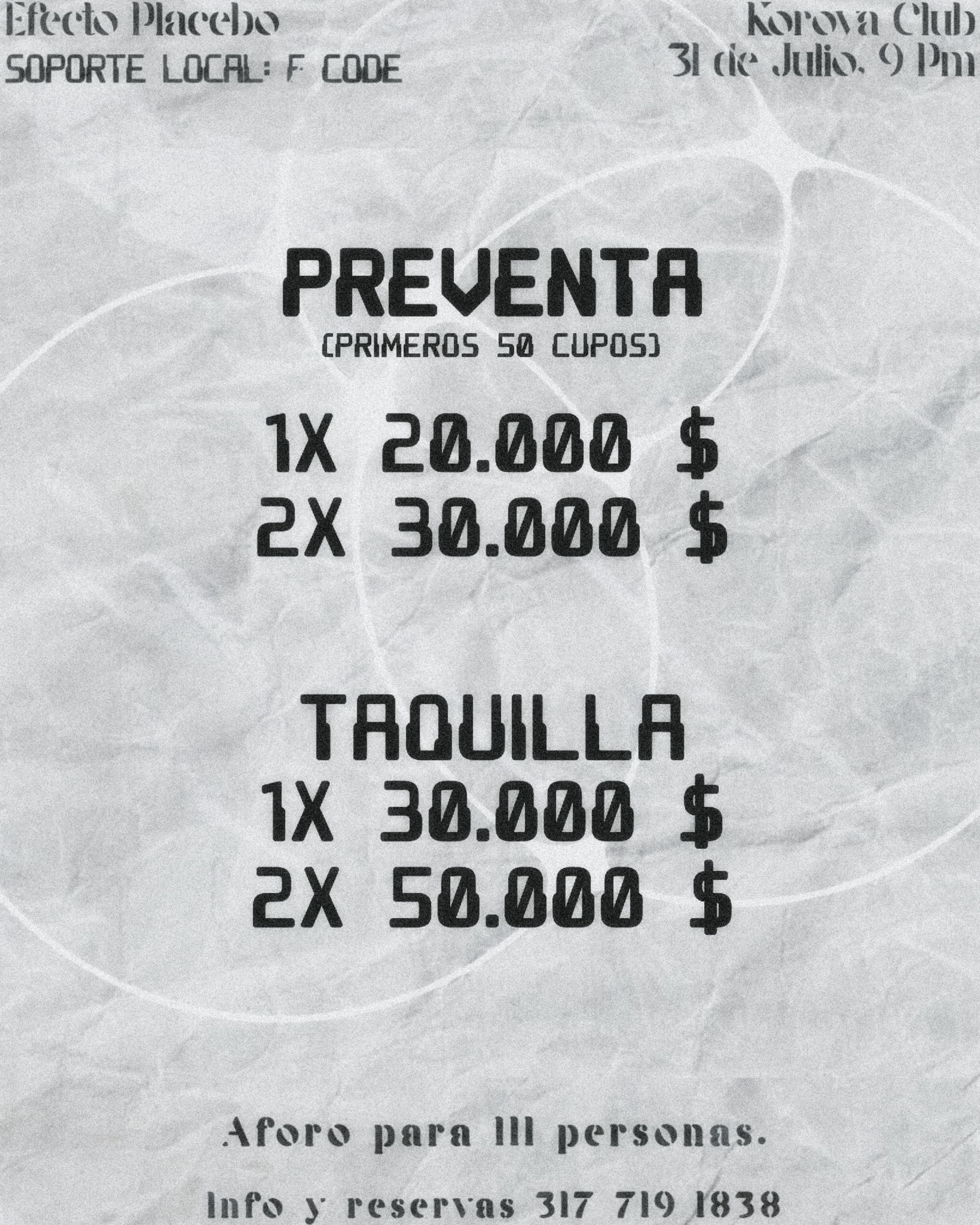 Precios del flyer de SOPORTE LOCAL: F. CODE